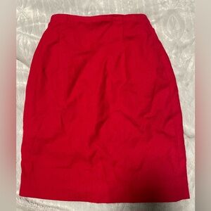 Red pencil wool skirt size 00 vintage